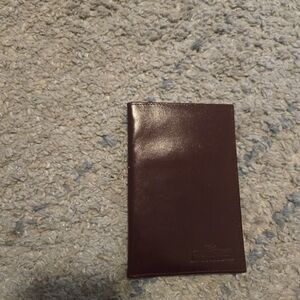 Rare Martell Cognac Genuine Leather Passport Wallet - Dark Burgundy Brown